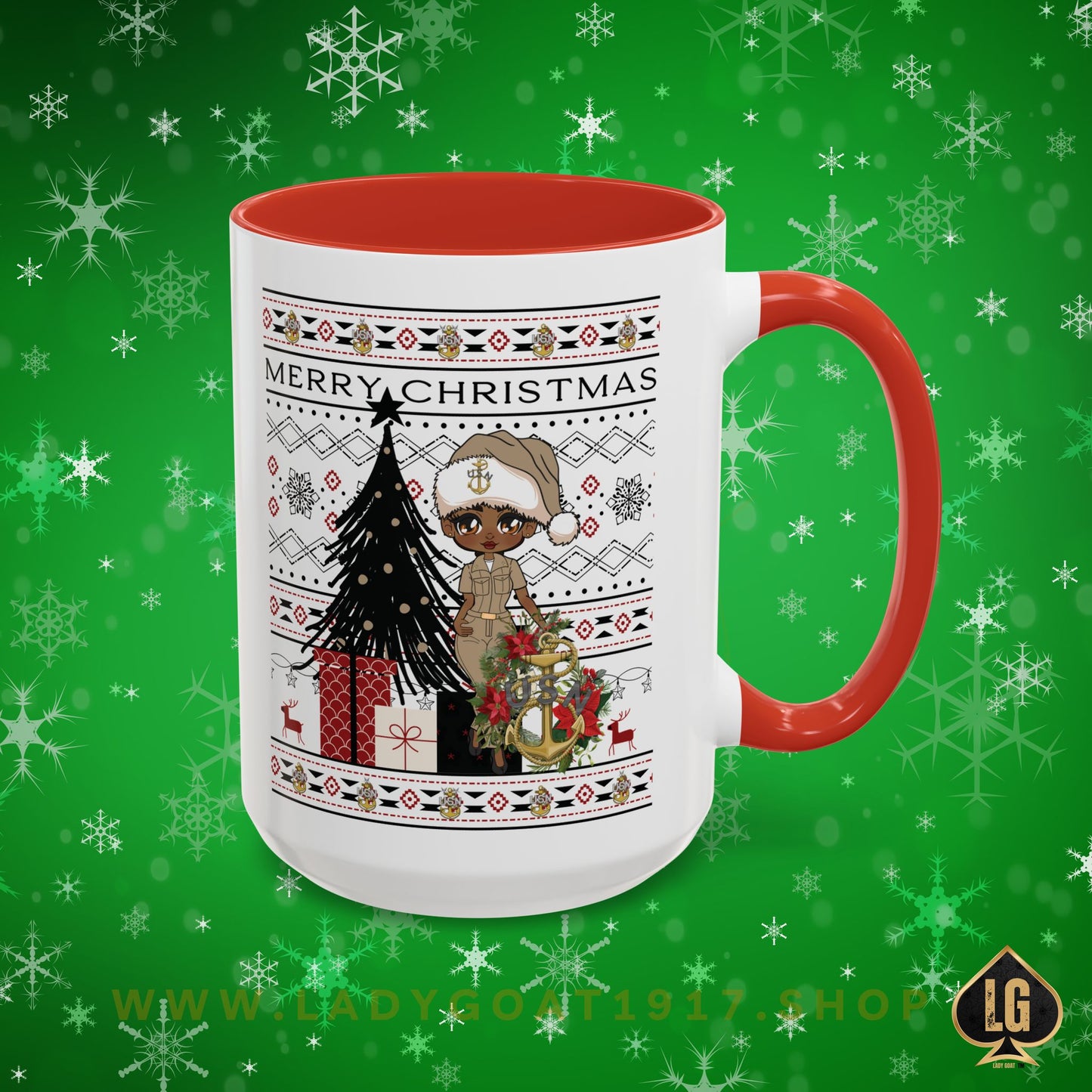 Khaki Christmas V4 15oz Mug