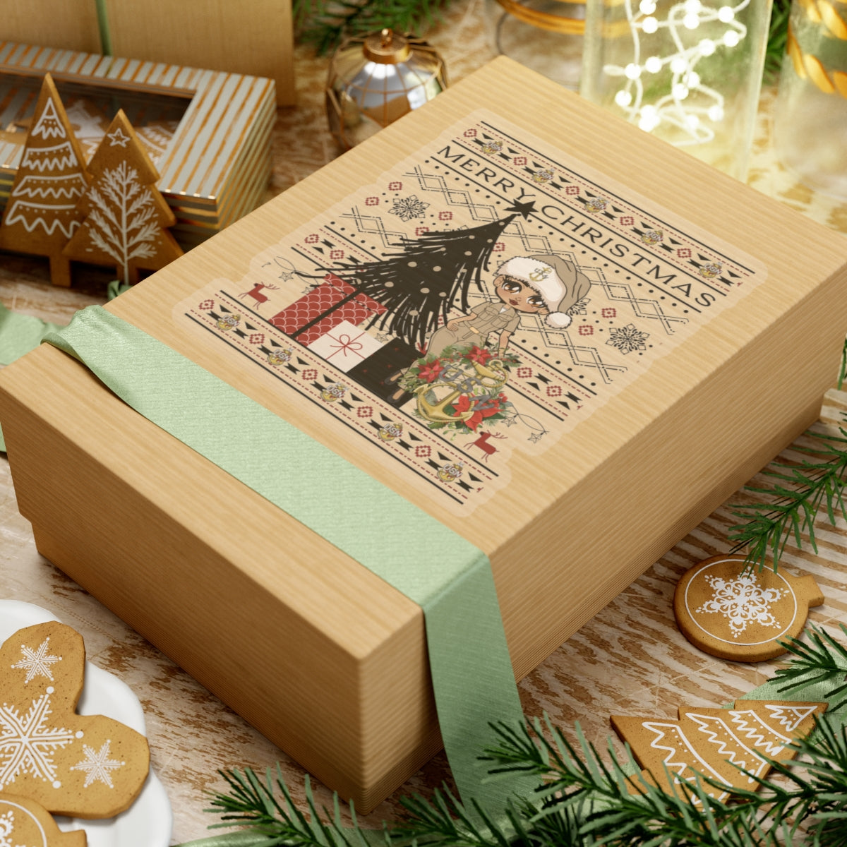Khaki Christmas V1 Stickers