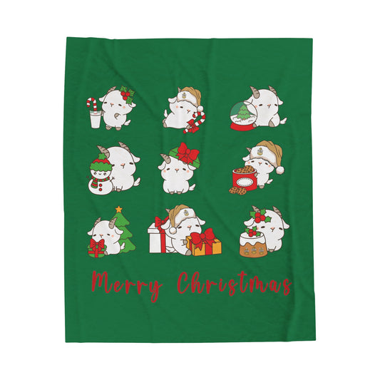 Hello Goat Christmas V1 Fleece Blanket