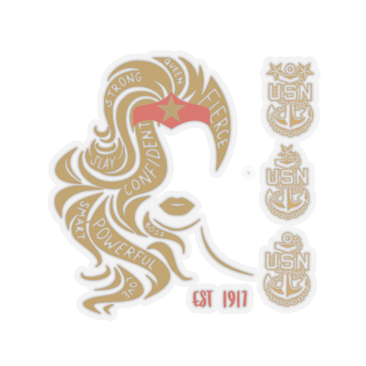 WW OG Long Hair Gold Sticker
