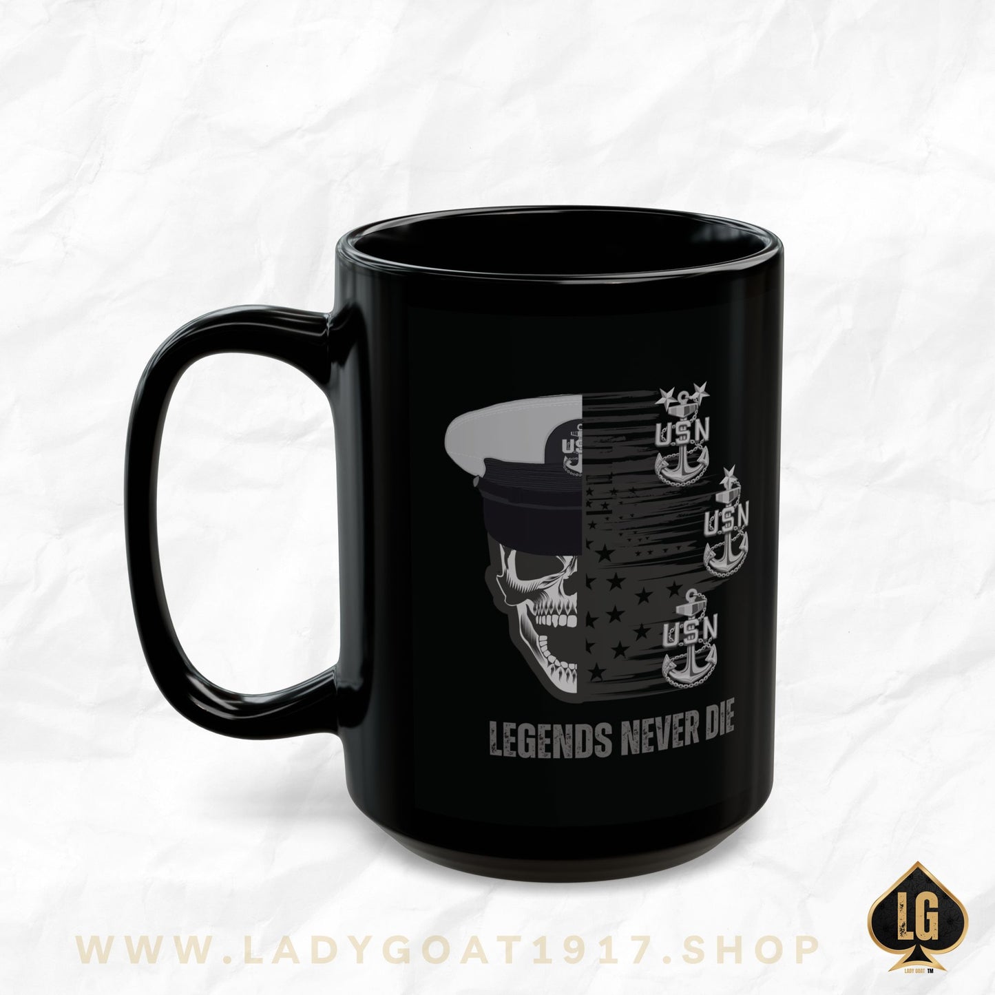 Legends Never Die Black Mug