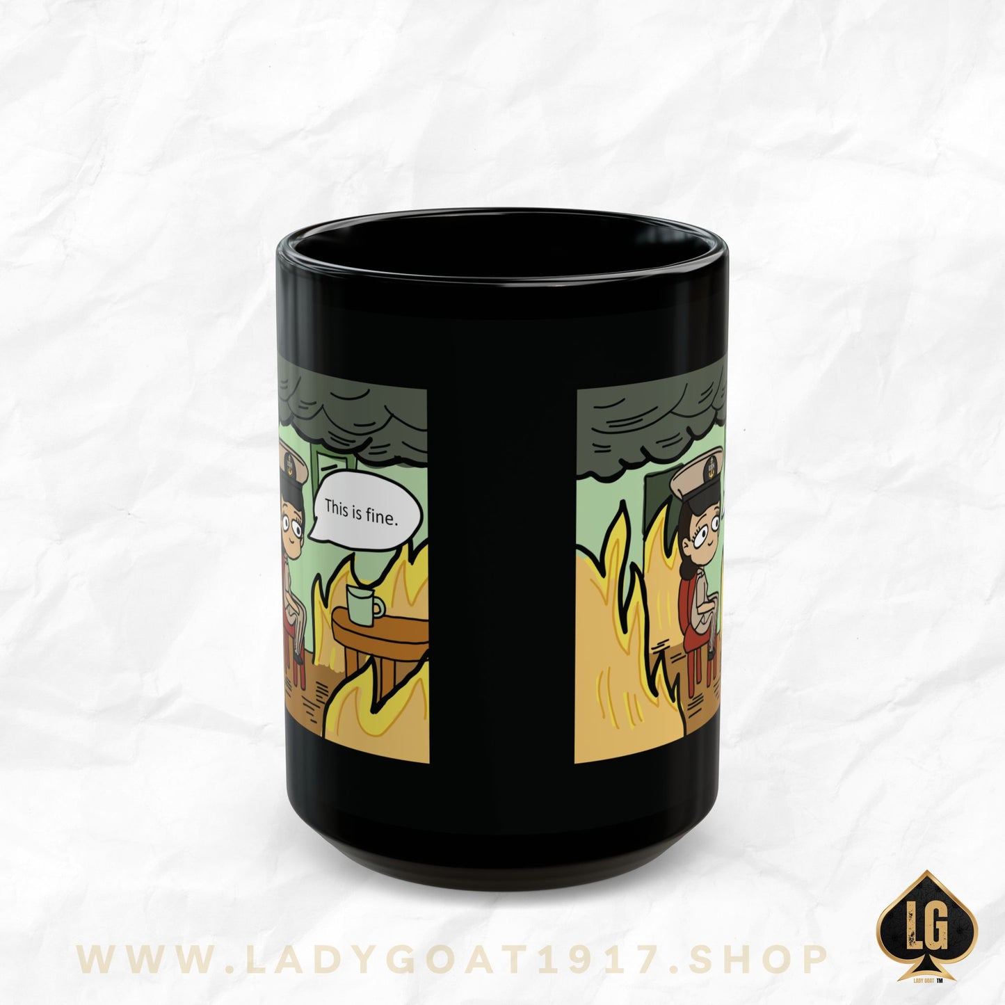 This is Fine !  V4 SCPO Black Mug