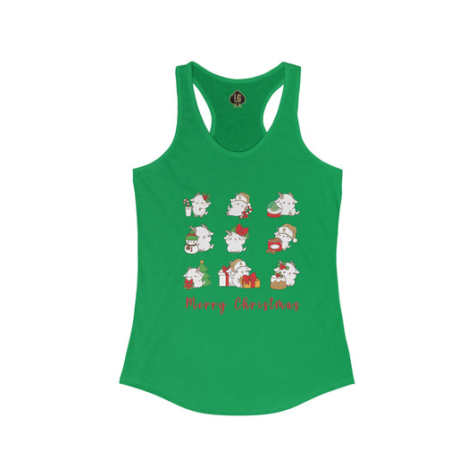 Hello Goat Christmas Women's Ideal Racerback Tank