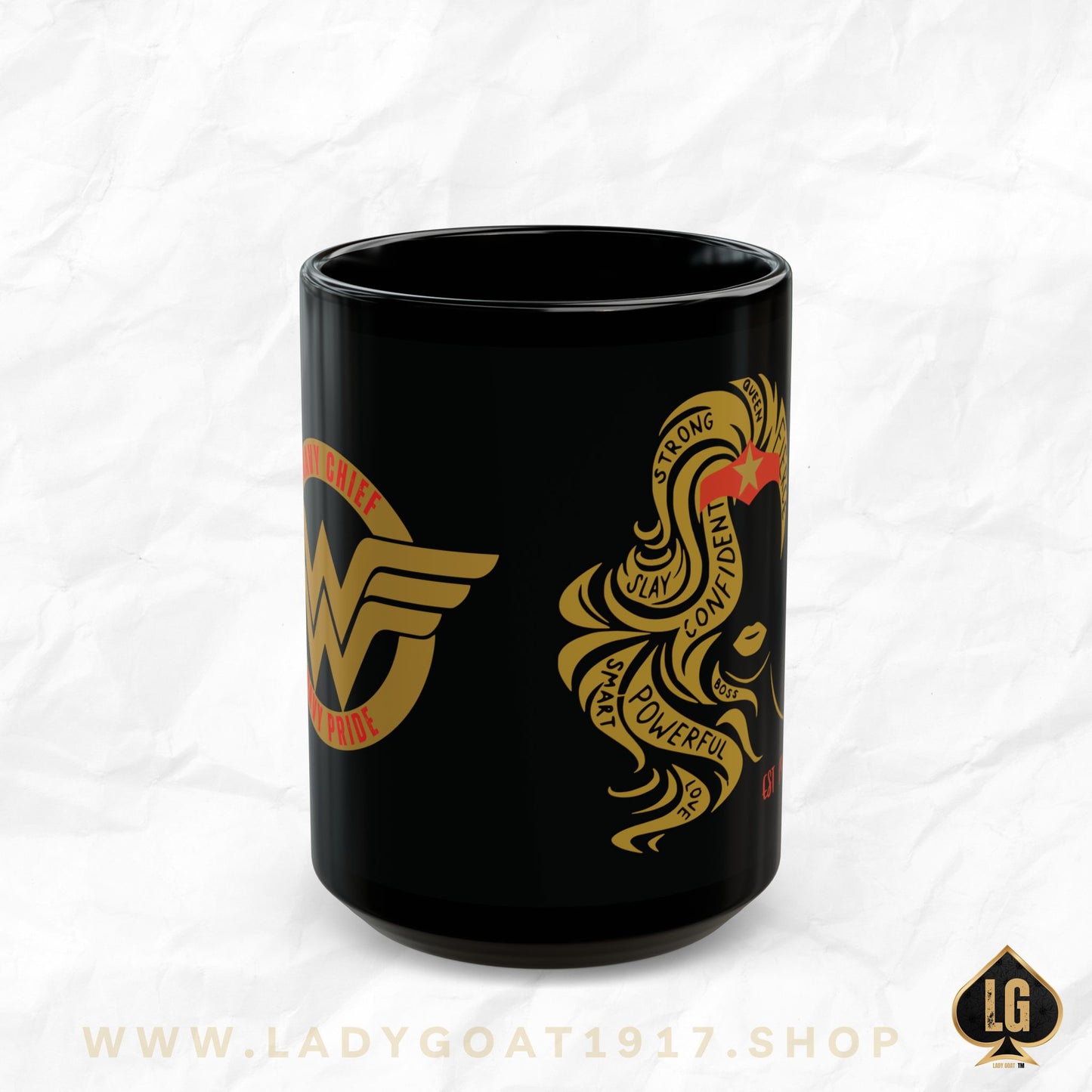 WW OG Long Hair Gold Black Mug