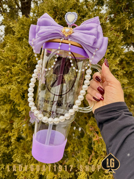 Victoria The Tea Bridgerton 40 oz Glass Tumbler W/ Accessories