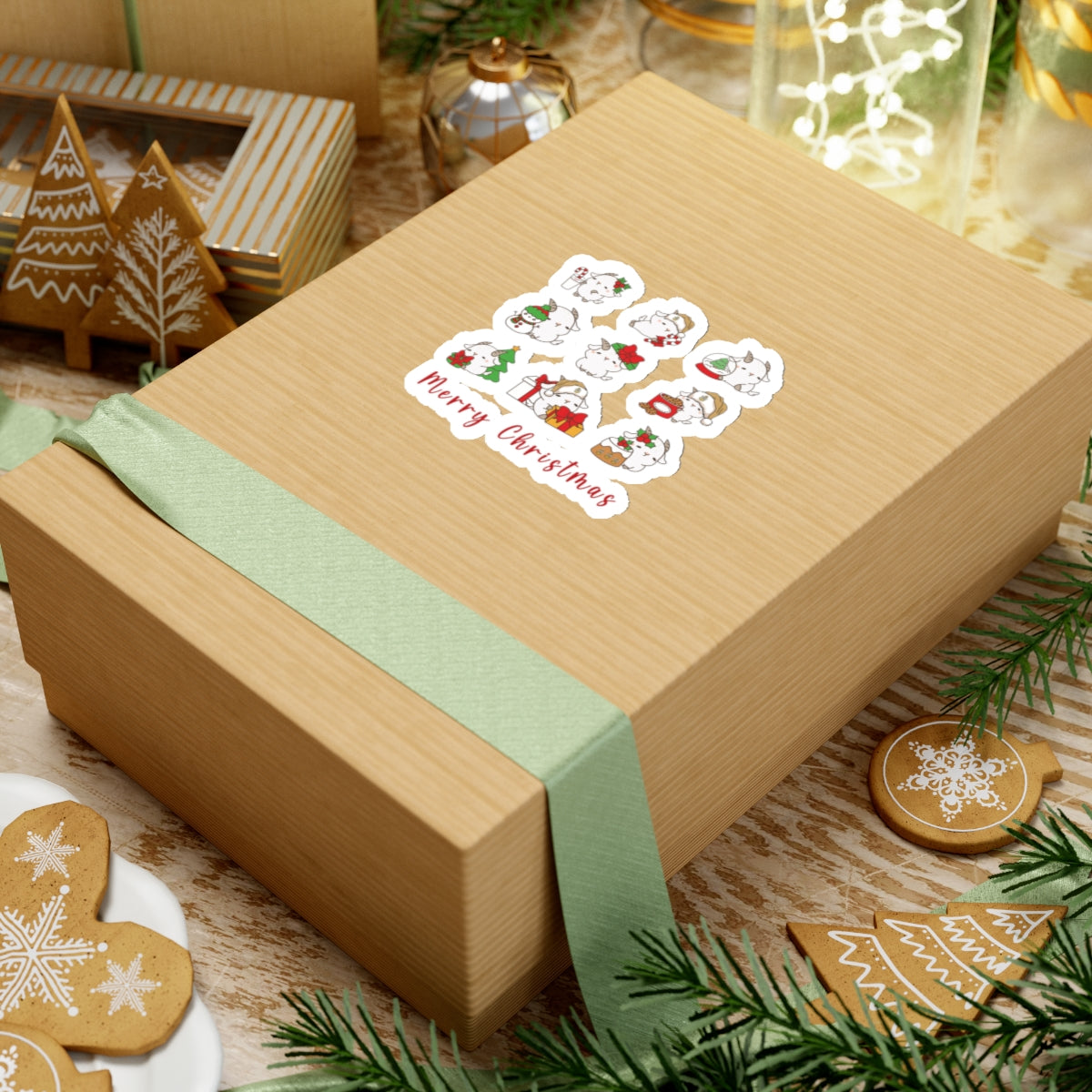 Hello Goat  Christmas Stickers