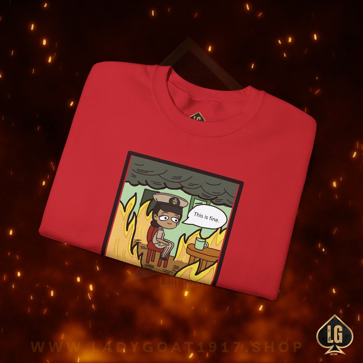 This is Fine ! V1 SCPO Crewneck Sweater