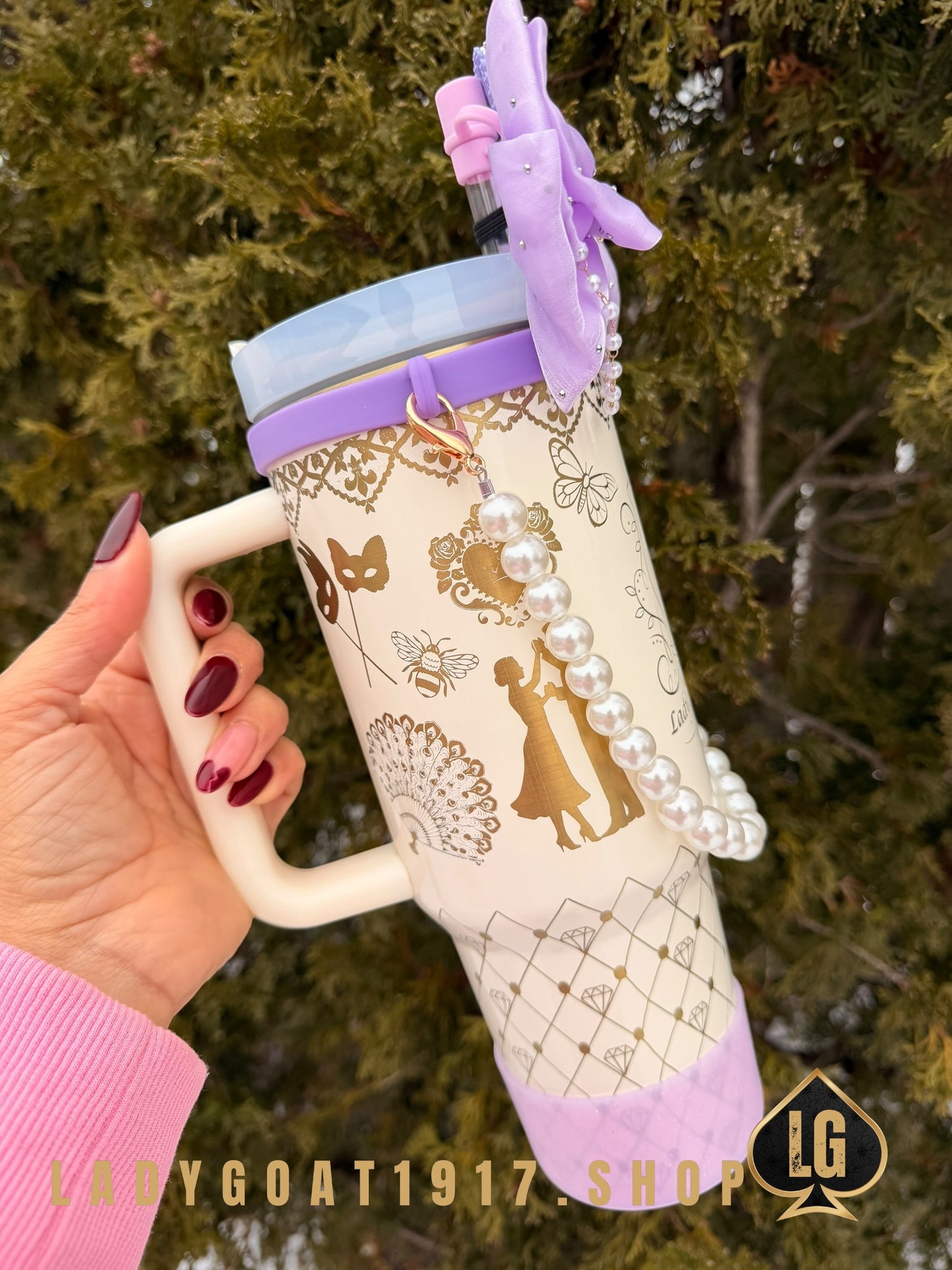 Purple S4 Bridgerton 40 oz Tumbler W/ Accessories
