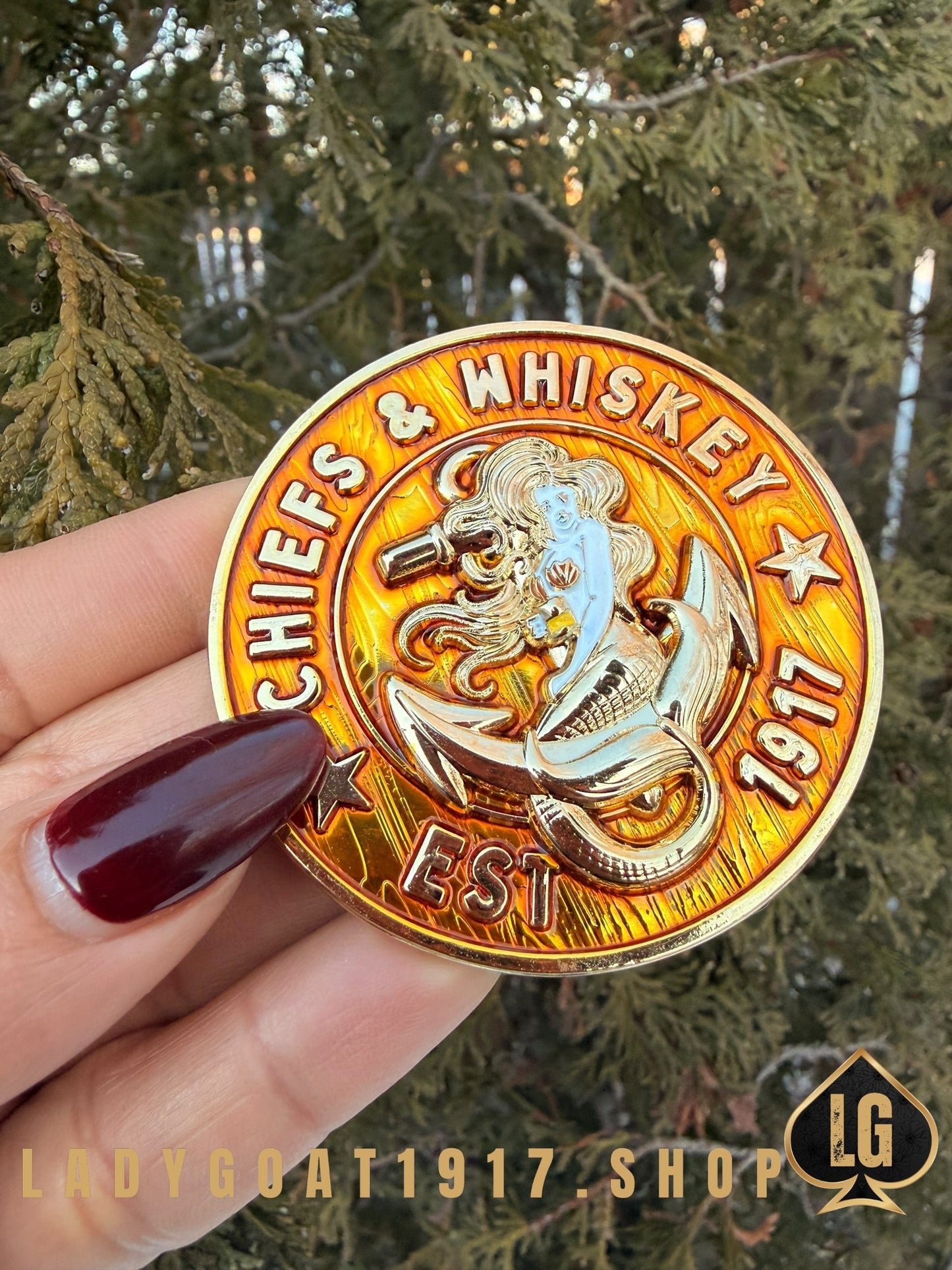 Chiefs and Whiskey Challenge Coin