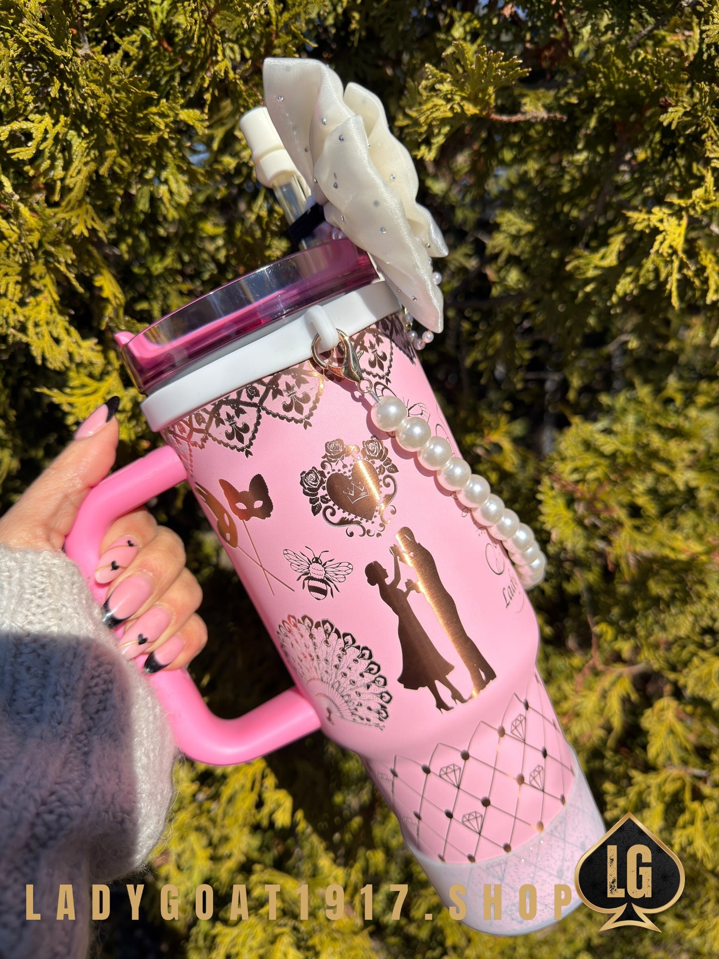 Pink 3.0 S4 Bridgerton 40 oz Tumbler W/ Accessories