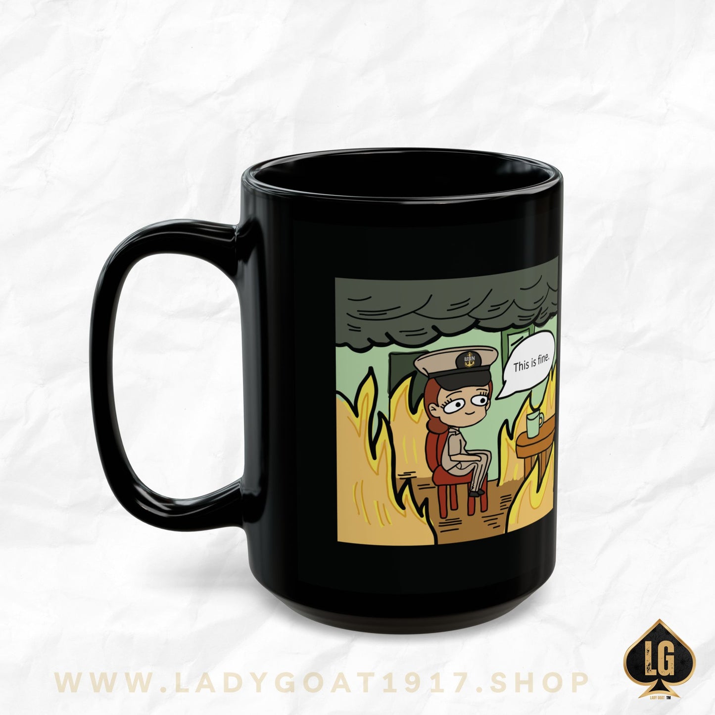This is Fine !  V3  CPO  Black Mug