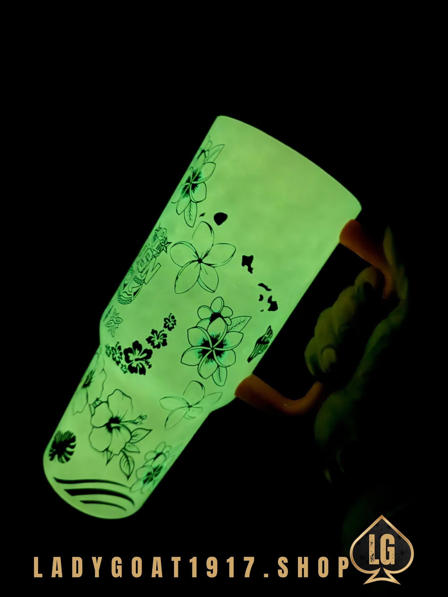 Hawaii Goats 🌺 40oz Tumbler Glow in Dark