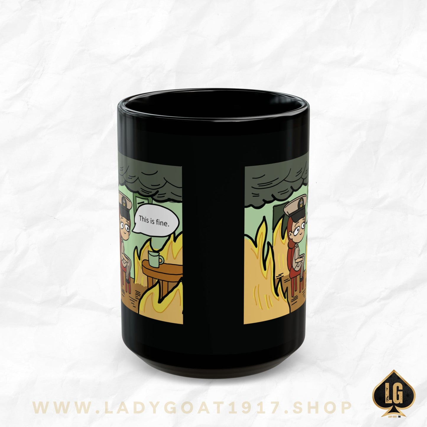 This is Fine !  V3  CPO  Black Mug