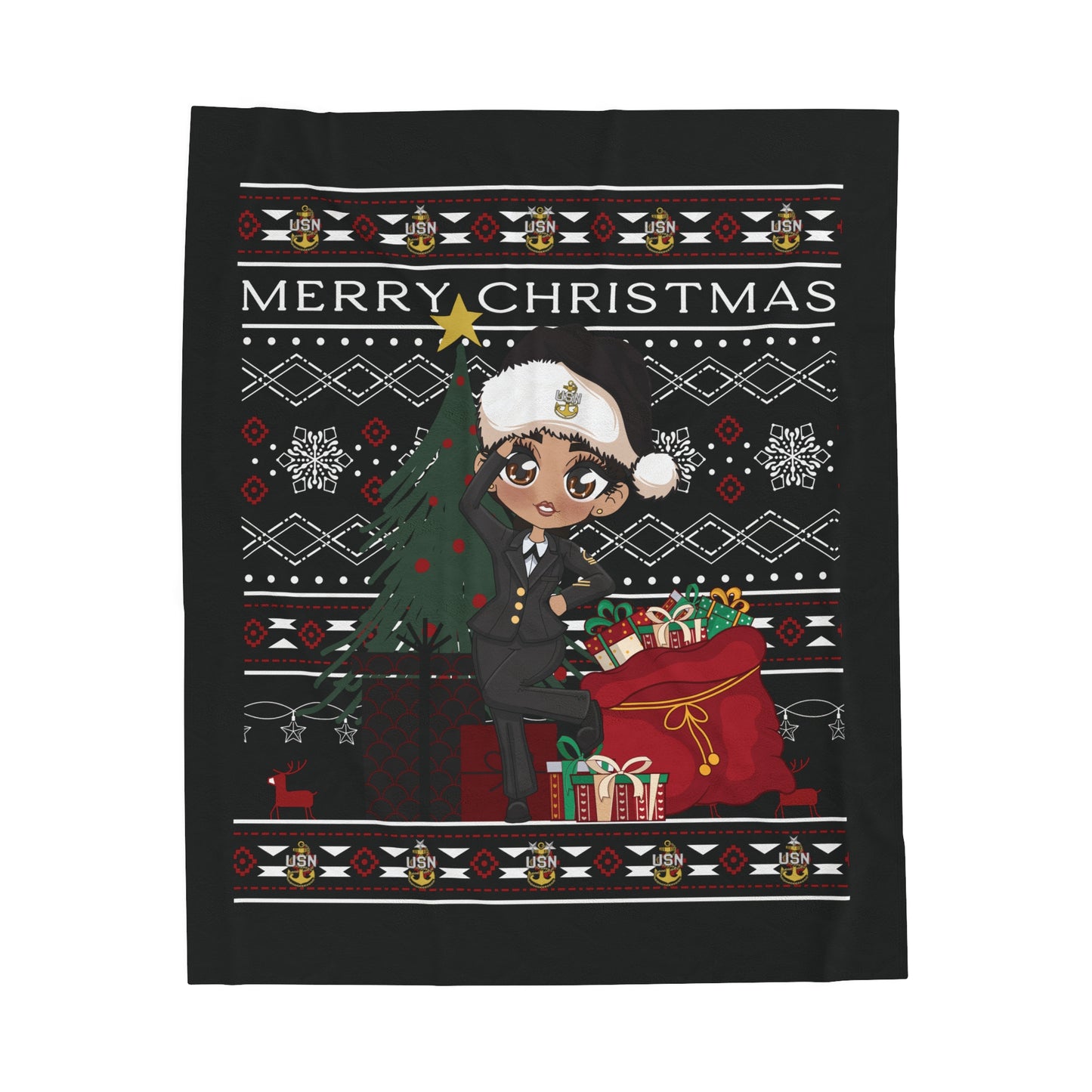 Christmas Blues V4 Fleece Blanket