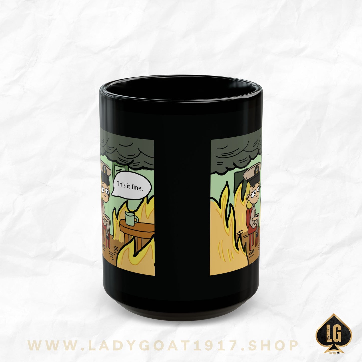 This is Fine !  V2 SCPO Black Mug