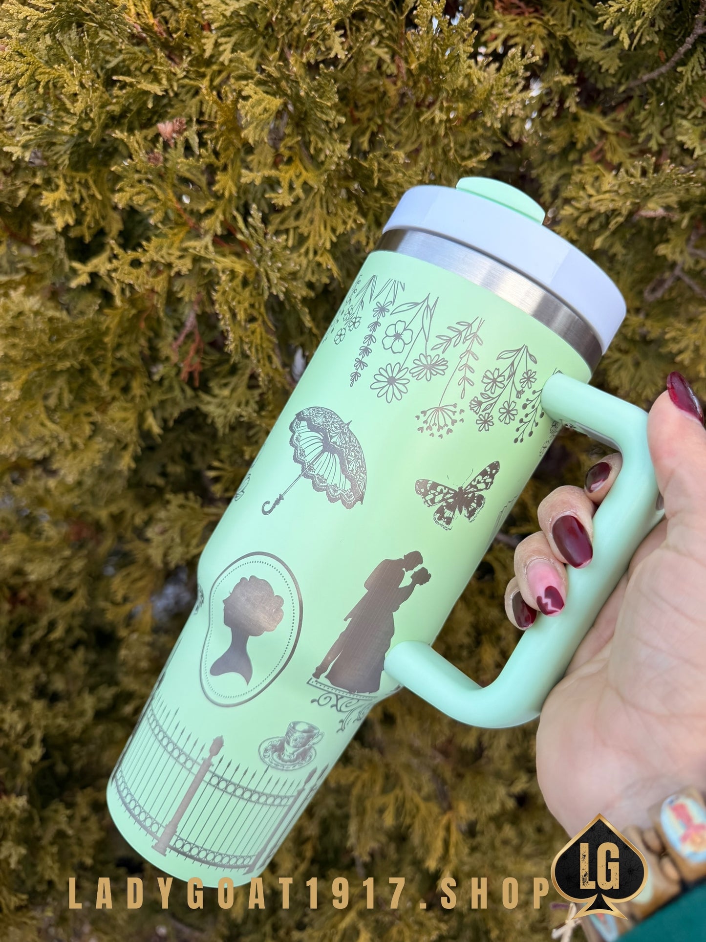 Penelope Green S4 Bridgerton 40 oz Tumbler W/ Accessories