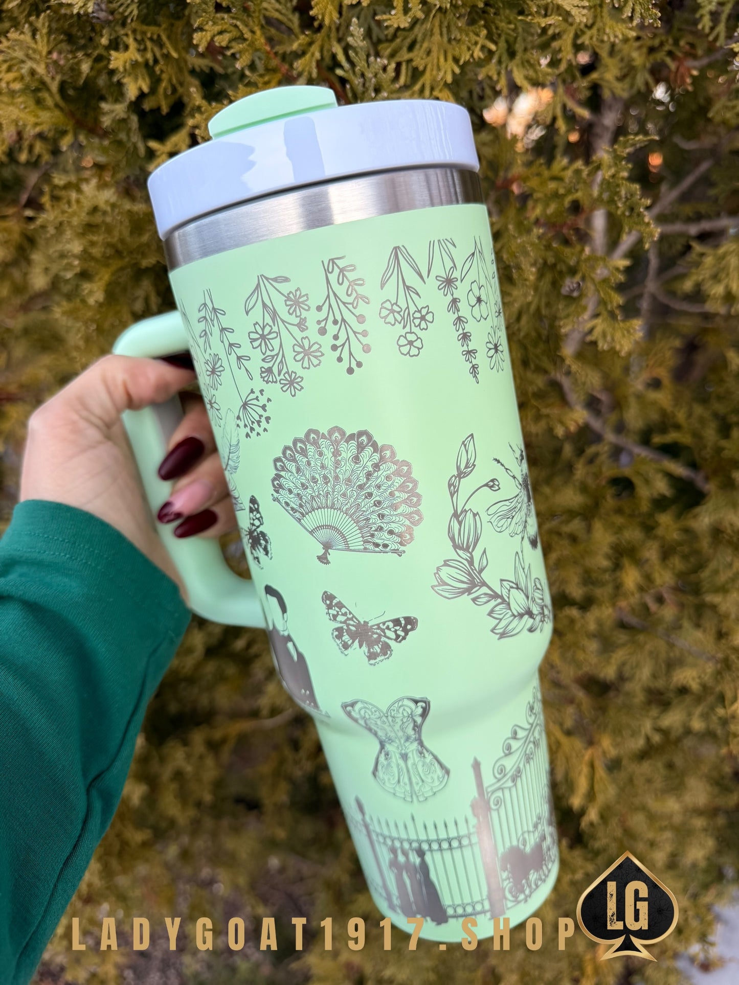 Penelope Green S4 Bridgerton 40 oz Tumbler W/ Accessories