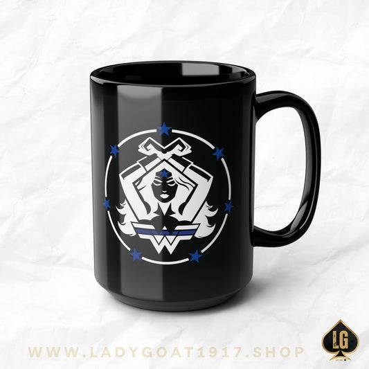 WW Blue Line Black Mug