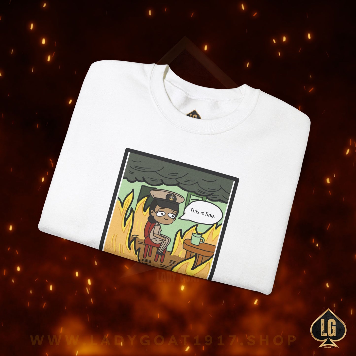 This is Fine ! V1 SCPO Crewneck Sweater