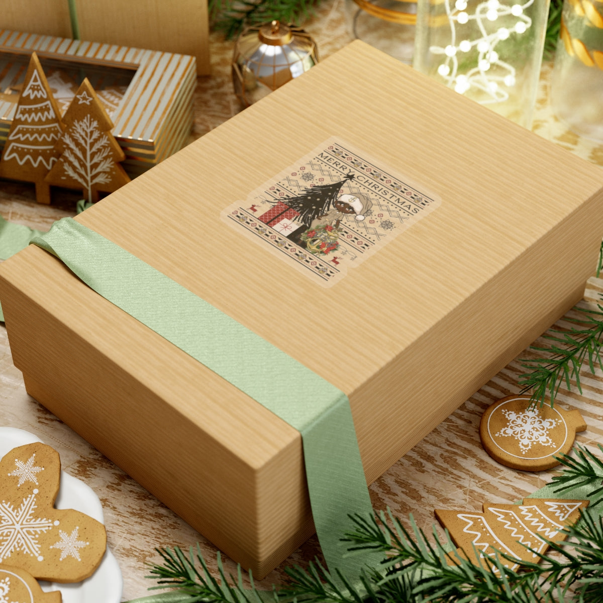 Khaki Christmas V3 Stickers