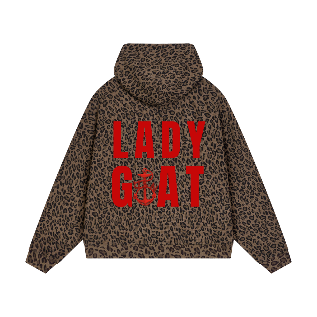 1917 CPO Unisex Leopard Print Waffle Zip Hoodie