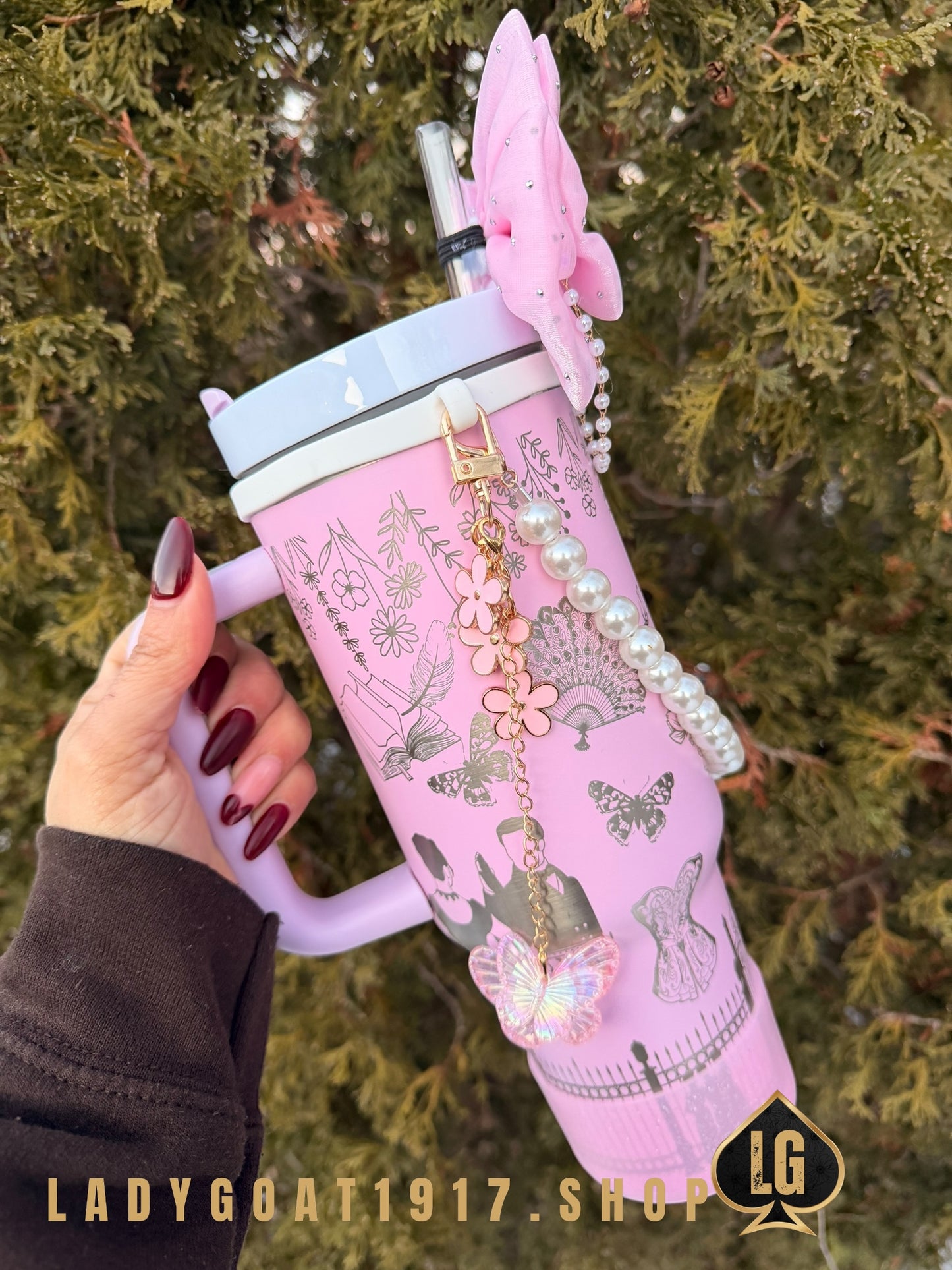 Pink 2.0 S4 Bridgerton 40 oz Tumbler W/ Accessories