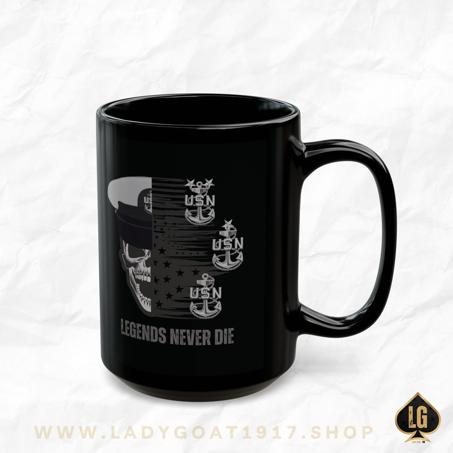 Legends Never Die Black Mug