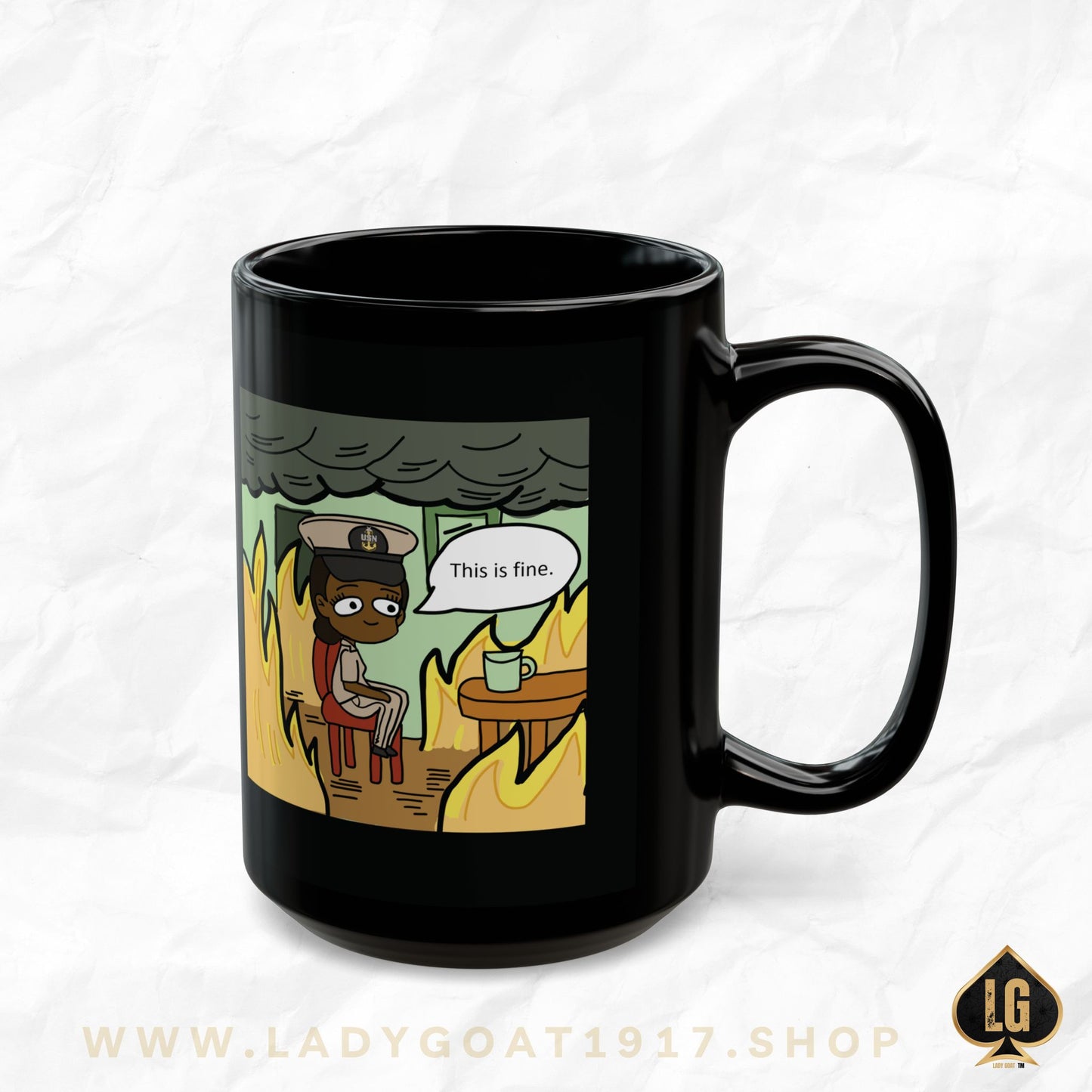 This is Fine !  V6 SCPO Black Mug