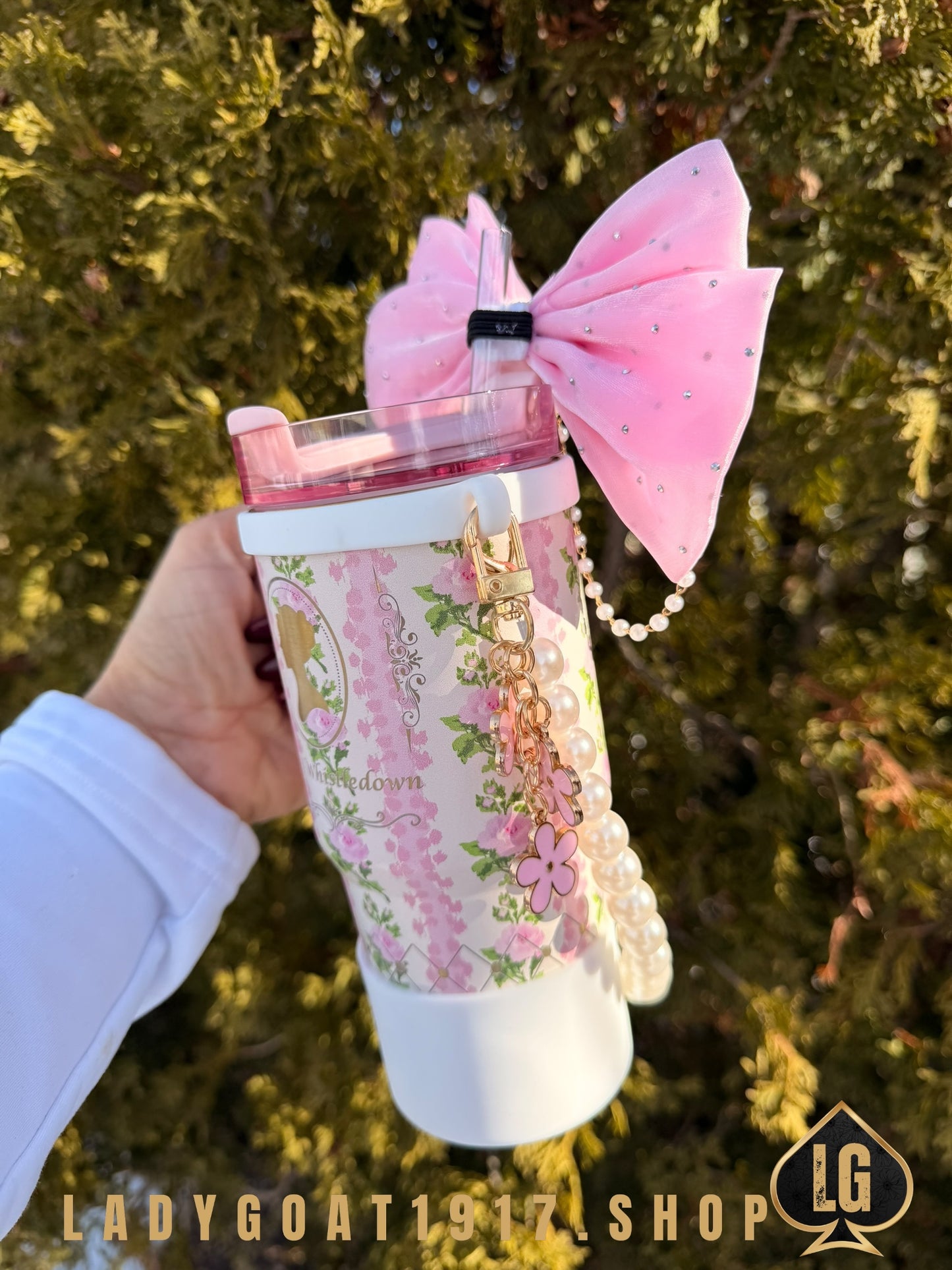 Mini Pink LVS Bridgerton 14 oz Tumbler W/ Accessories