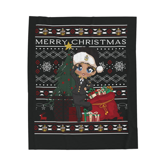 Christmas Blues V8 Fleece Blanket