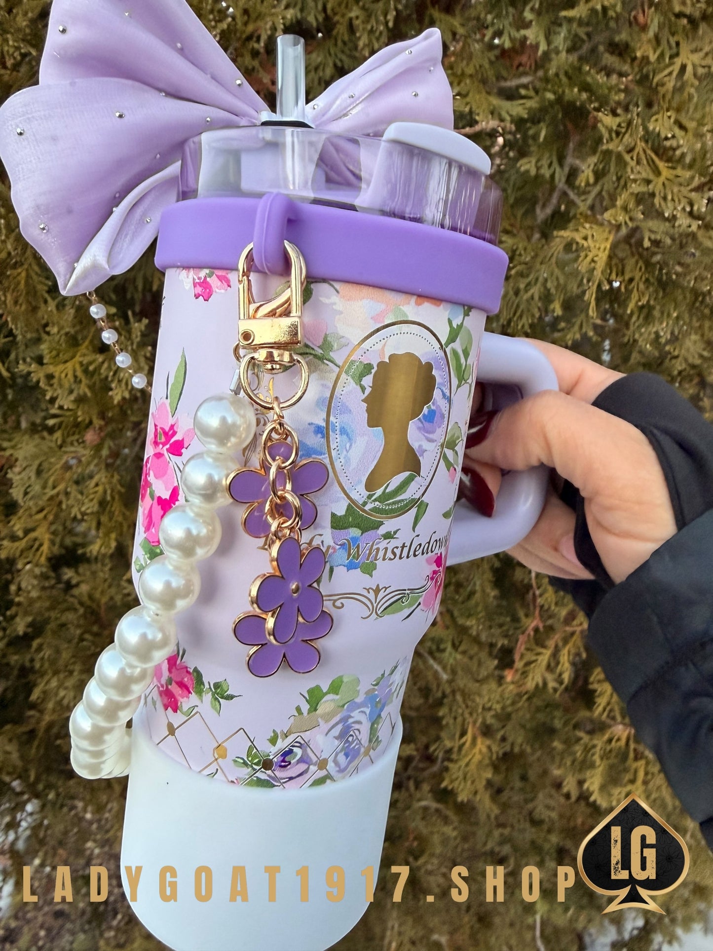 Mini Purple LVS Bridgerton 14 oz Tumbler W/ Accessories