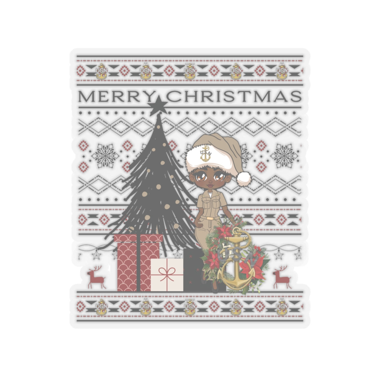 Khaki Christmas V2 Stickers