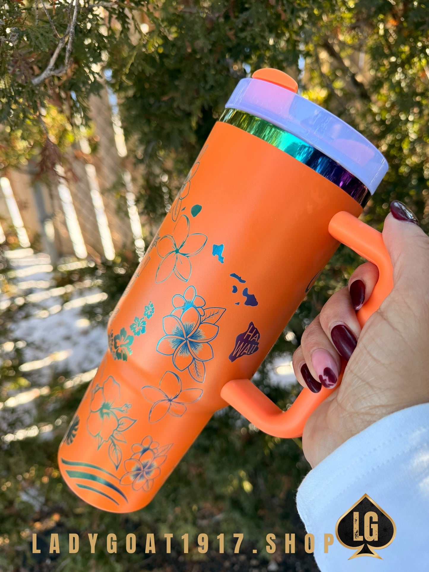 Hawaii Goats 🌺 40oz Tumbler Glow in Dark