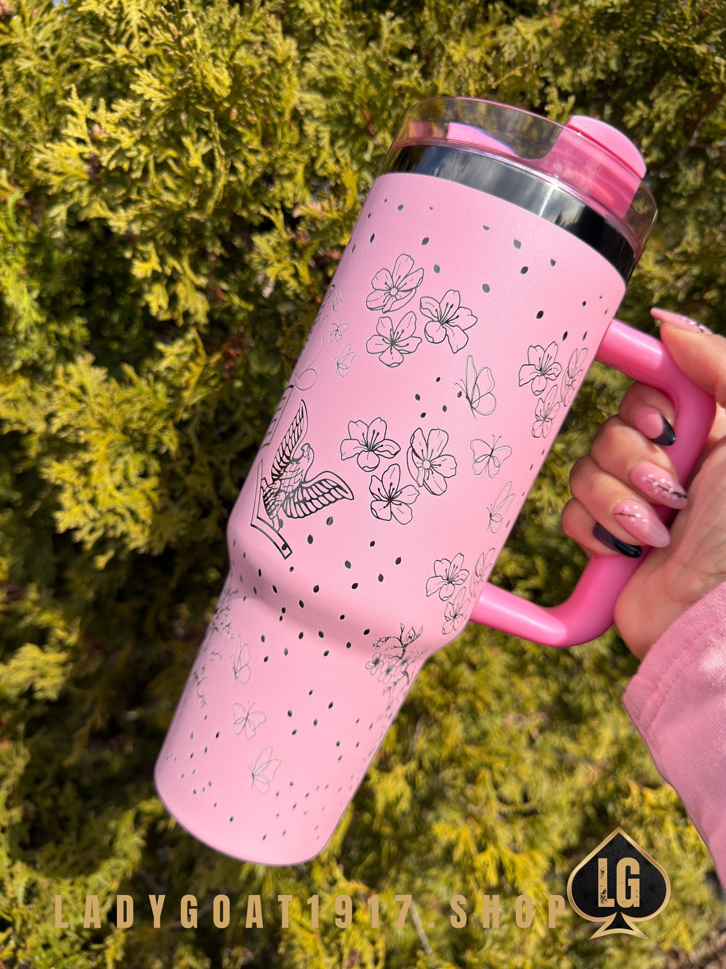 Cherry Blossom Tumbler 40oz Tumbler Limited Petty Officer