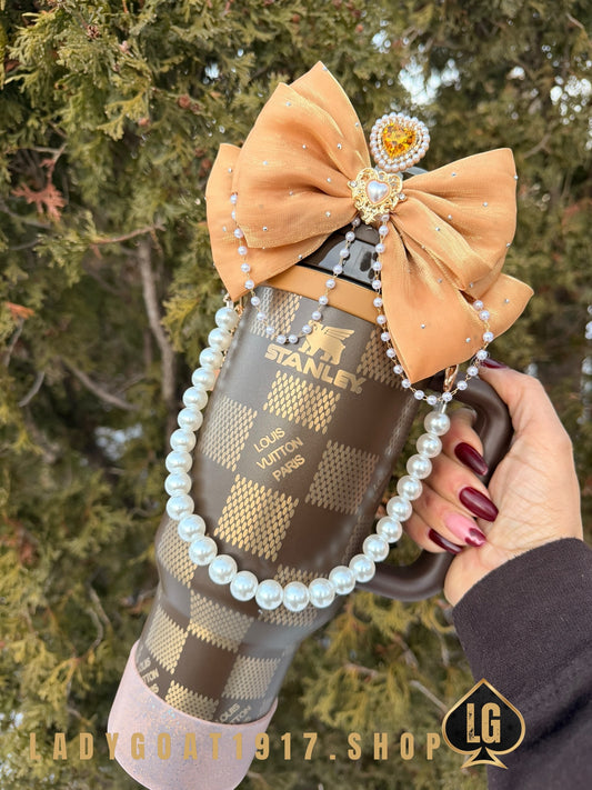 Chocolate L V  40 oz Tumbler W/ Accessories