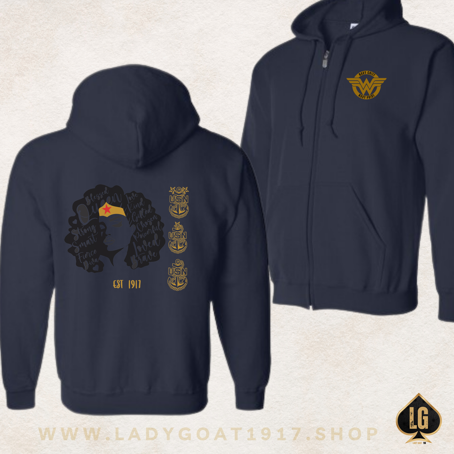 WW O.G Diva Zip Up Unisex Hoodie