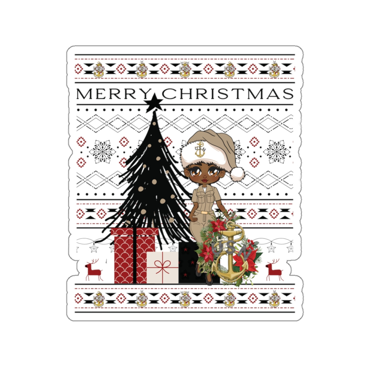 Khaki Christmas V2 Stickers