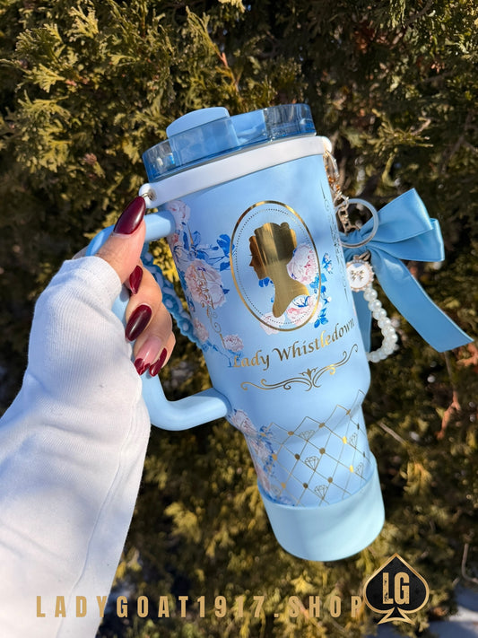 Blue LVS Bridgerton 40 oz Tumbler W/ Accessories