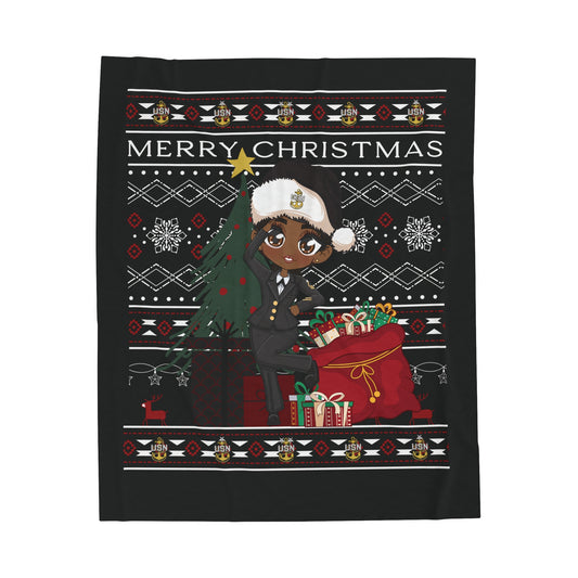 Christmas Blues V2 Fleece Blanket