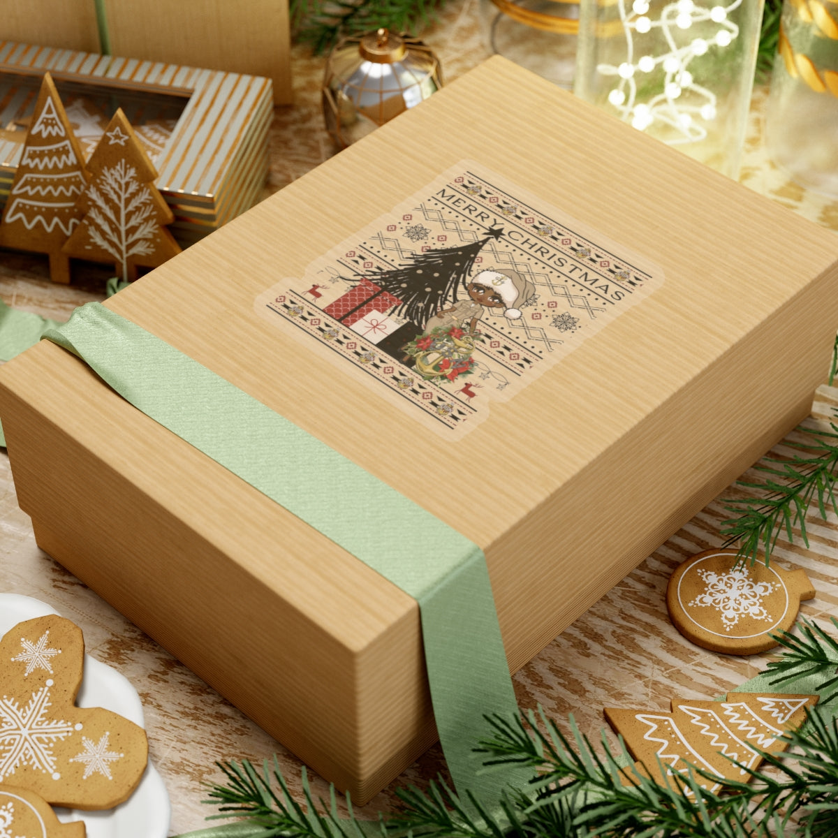 Khaki Christmas V2 Stickers