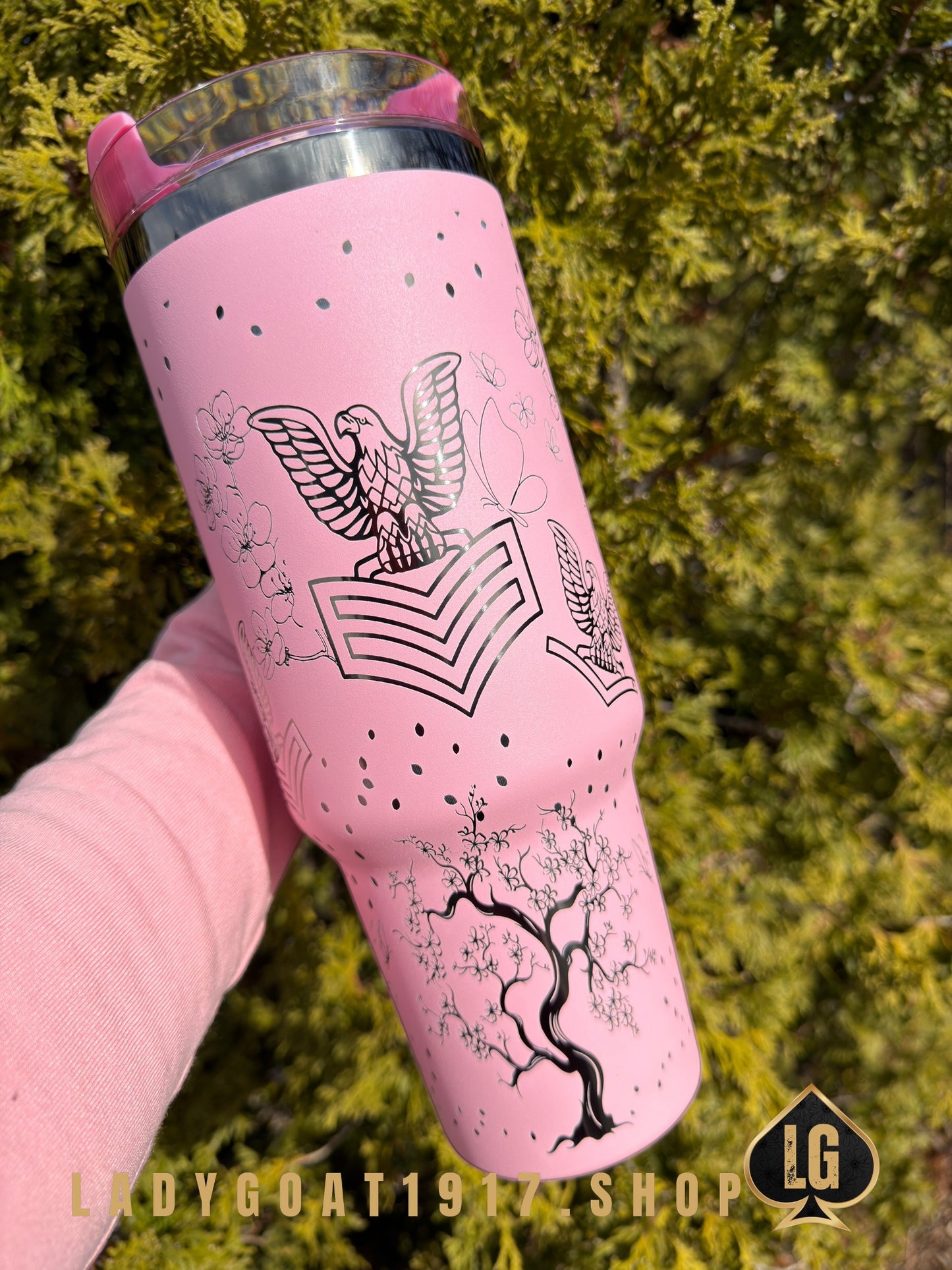 Cherry Blossom Tumbler 40oz Tumbler Limited Petty Officer