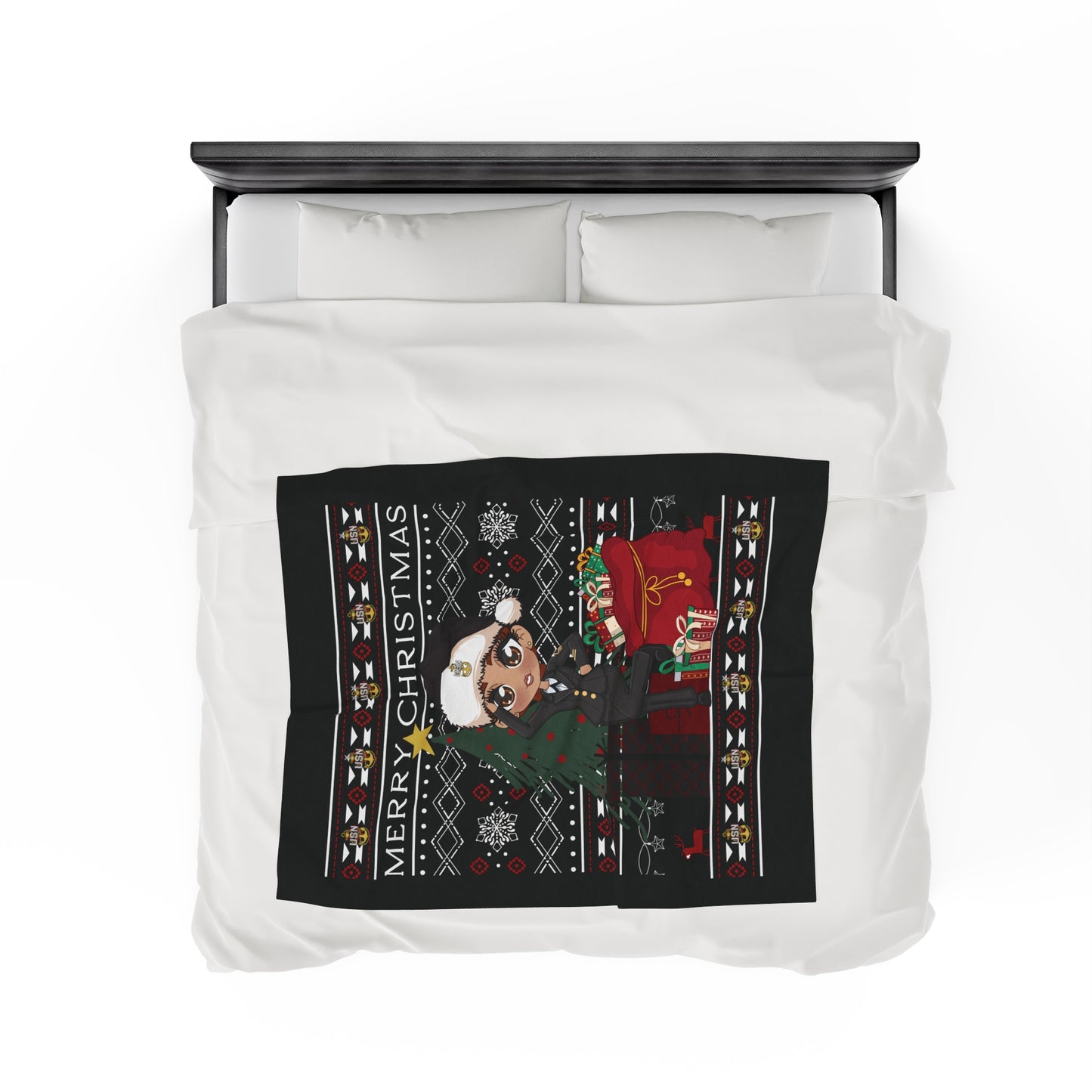 Christmas Blues V6 Fleece Blanket