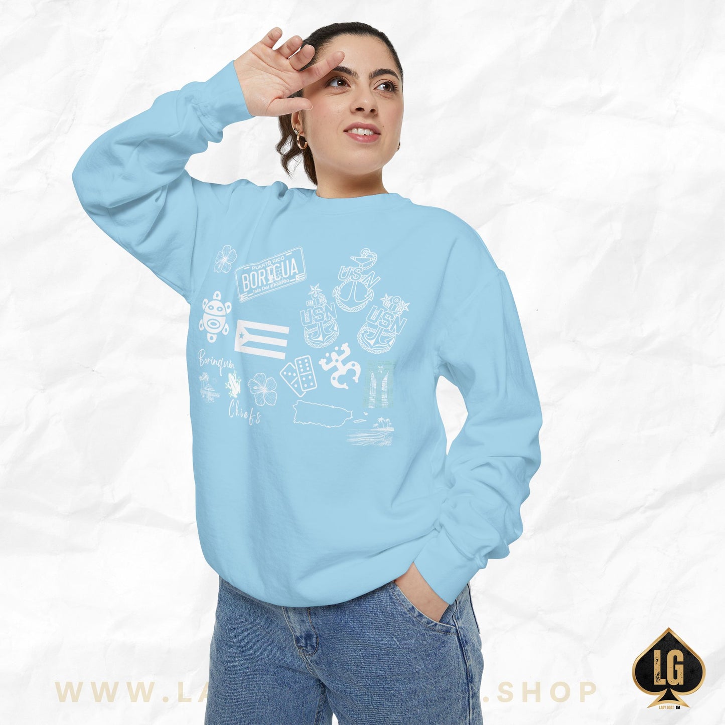 Azul Clarita Streetwear Premium Unisex Relaxed Fit Sweatshirt