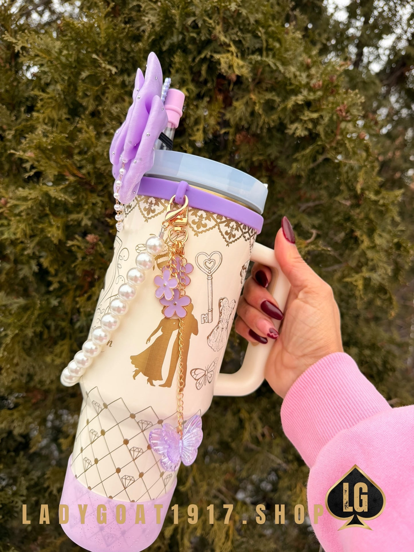 Purple S4 Bridgerton 40 oz Tumbler W/ Accessories