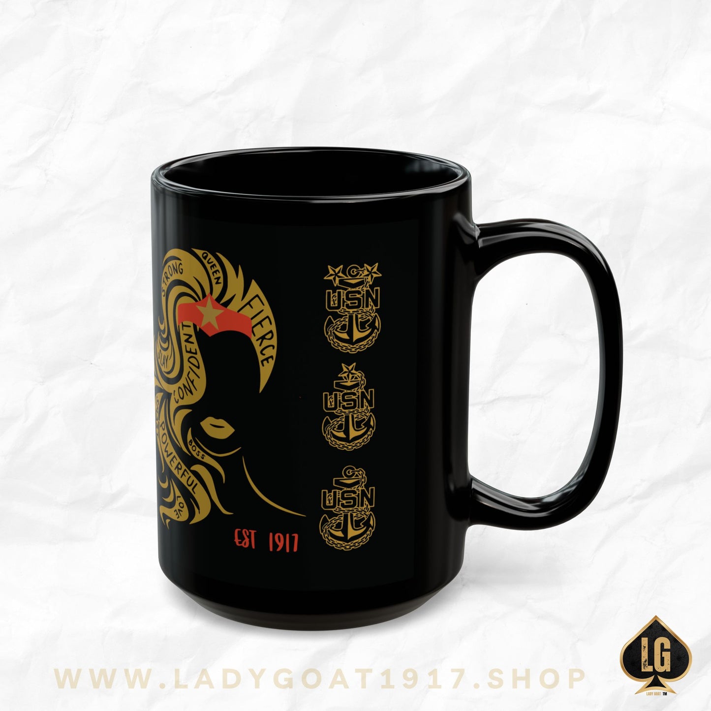 WW OG Long Hair Gold Black Mug