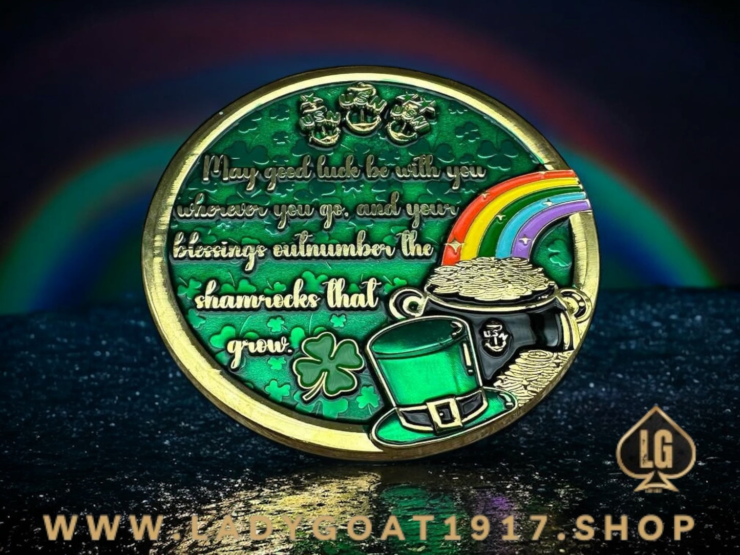 PU Lady Luck Challenge Coin 25”