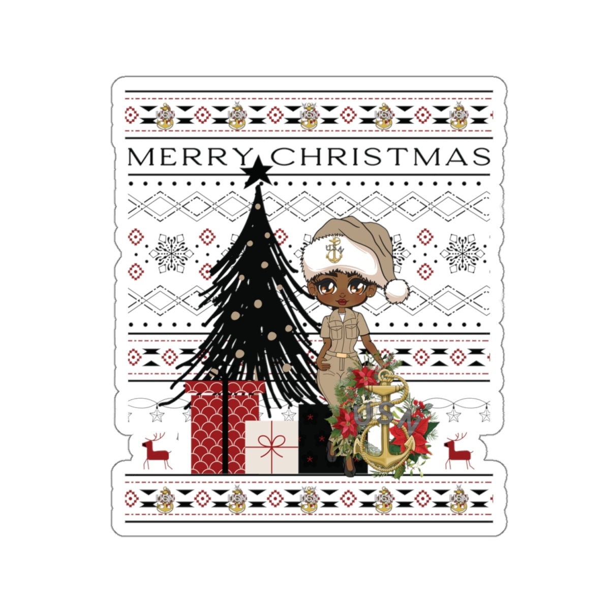 Khaki Christmas V2 Stickers