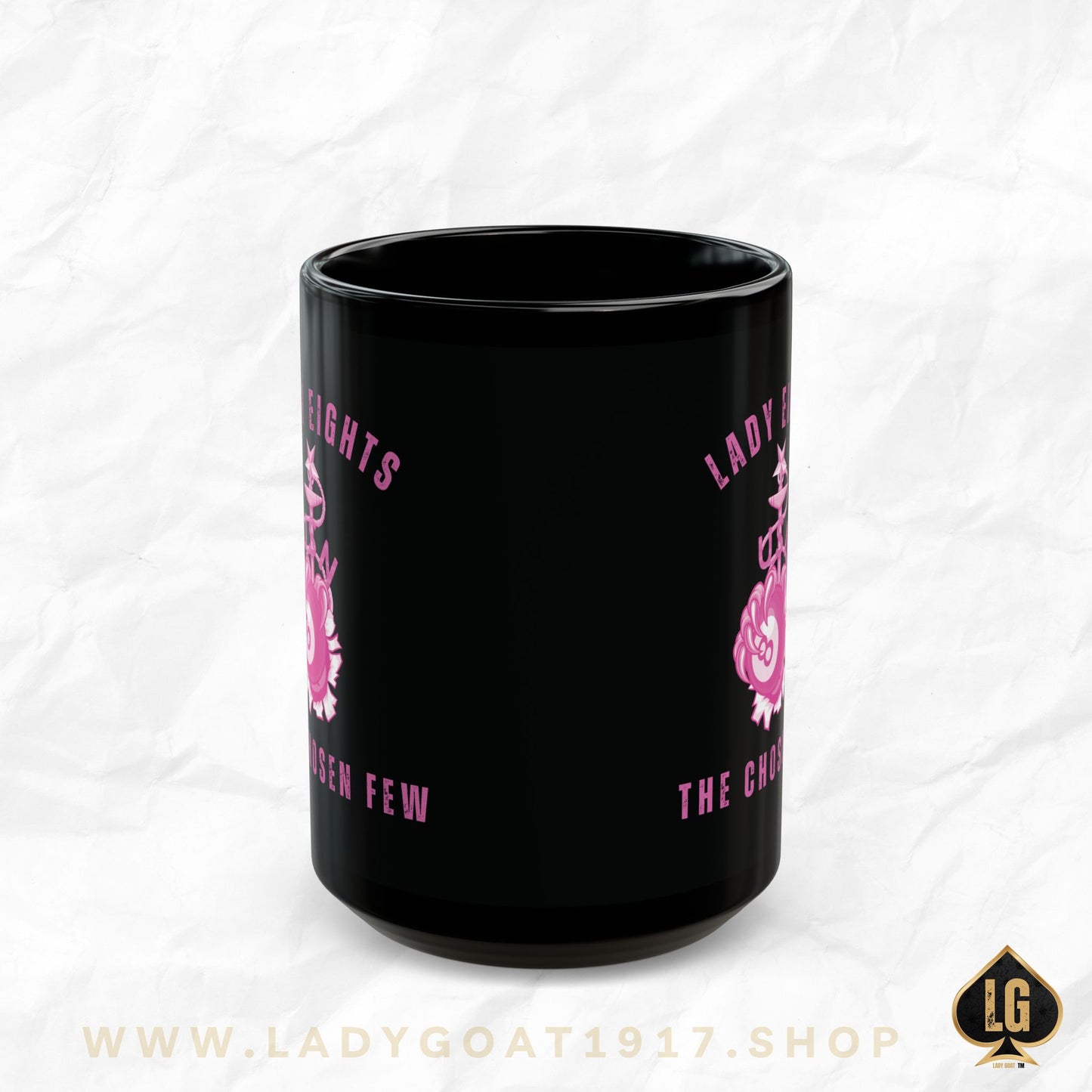 Lady Eights Die Black Mug