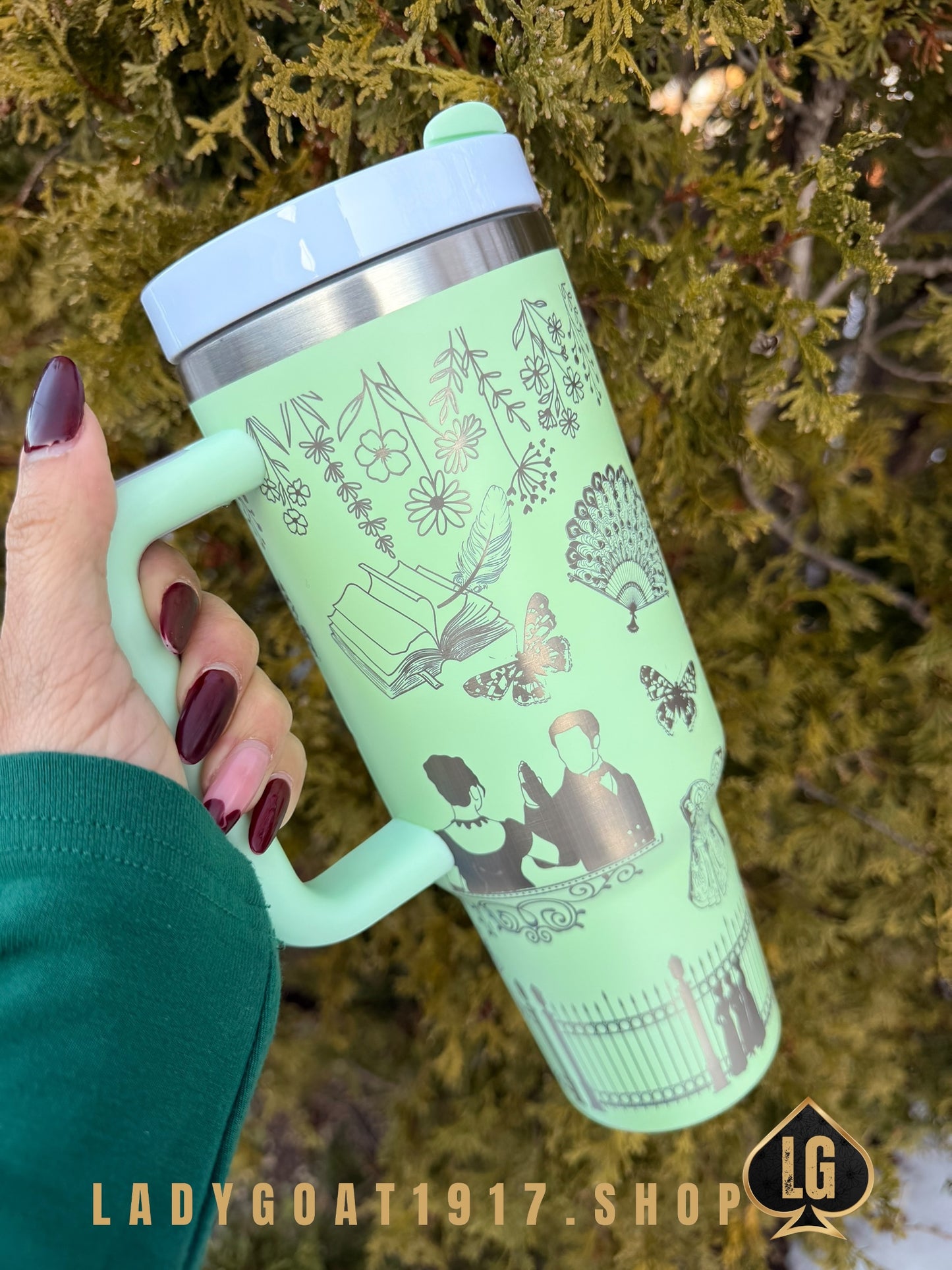 Penelope Green S4 Bridgerton 40 oz Tumbler W/ Accessories