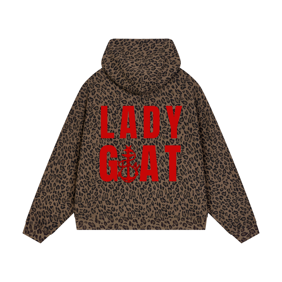1917 SCPO Unisex Leopard Print Waffle Zip  Hoodie